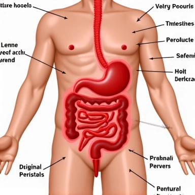 Infografía de intestino inflamado